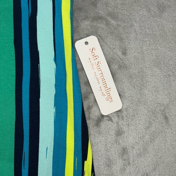 Soft surroundings v neck shift stripe dress - Picture 3 of 12